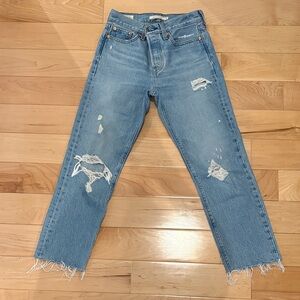 levis light wash wedgie straight jeans